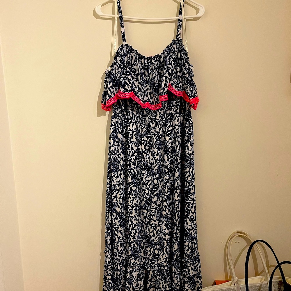 Lilly Pulitzer Blue & White Maxi Dress